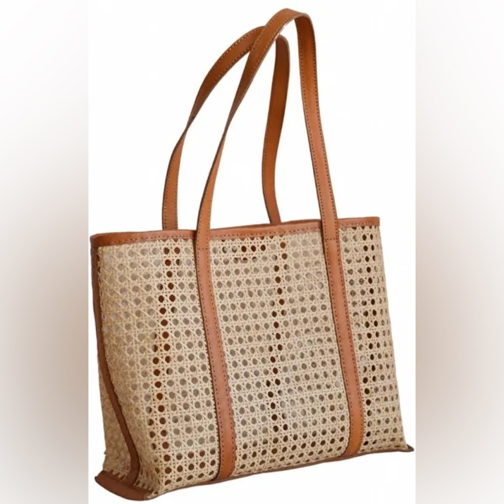 Brand new street level cane and faux leather tote.